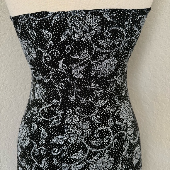 Vtg Y2K Hourglass Floral Beaded Halter Midi Dress Size M Whimsigoth Fairy Grunge - Picture 3 of 6